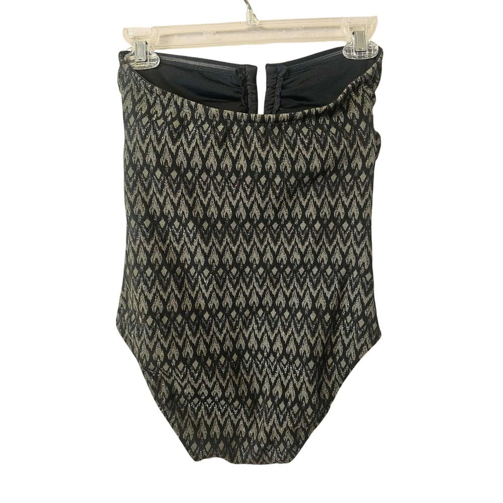 Shoshanna Shimmer U-Wire One-Piece Swimsuit, Olive Jet, NWT, MSRP $285 - Picture 5 of 6